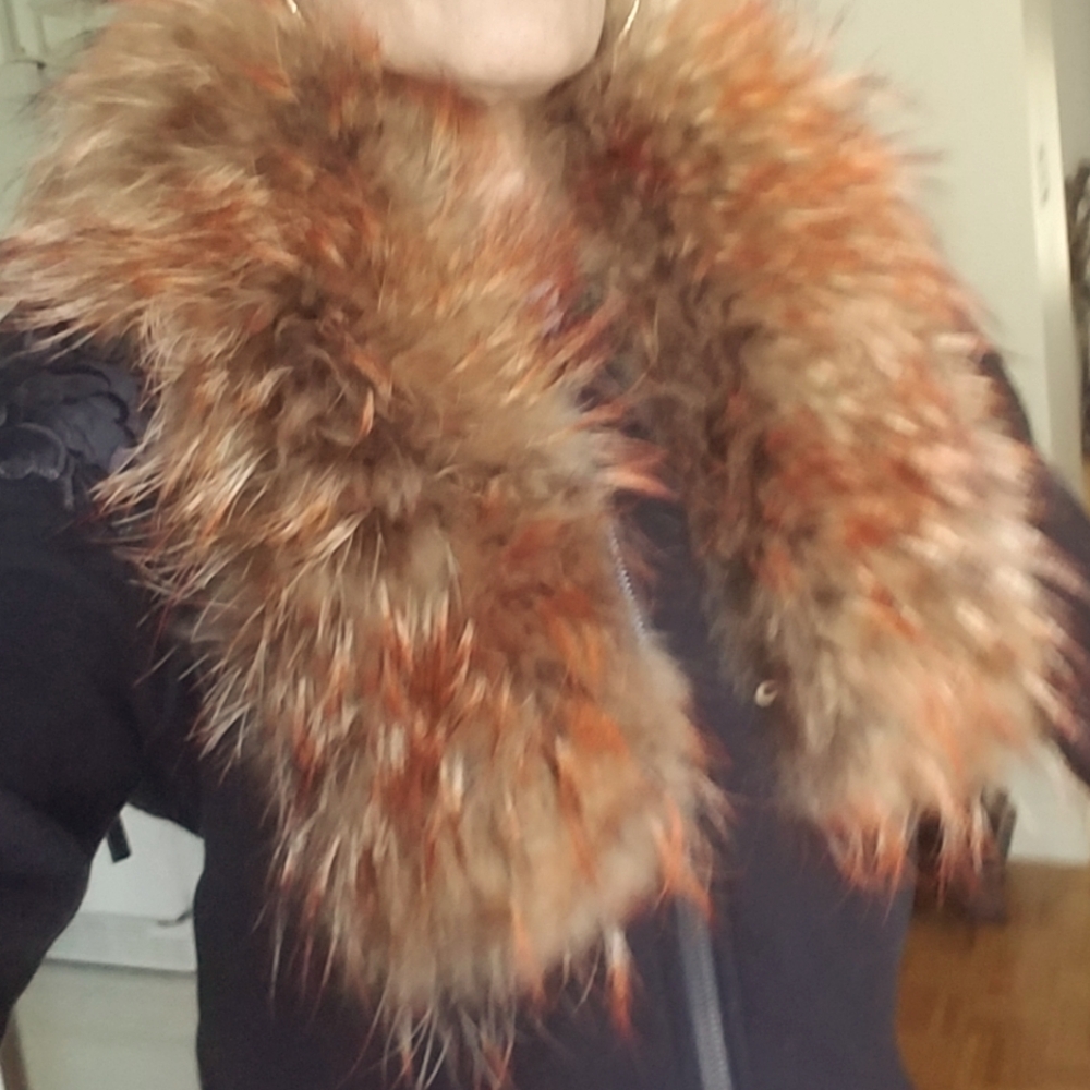 Real Coyote Fur Collar Cape Scarf